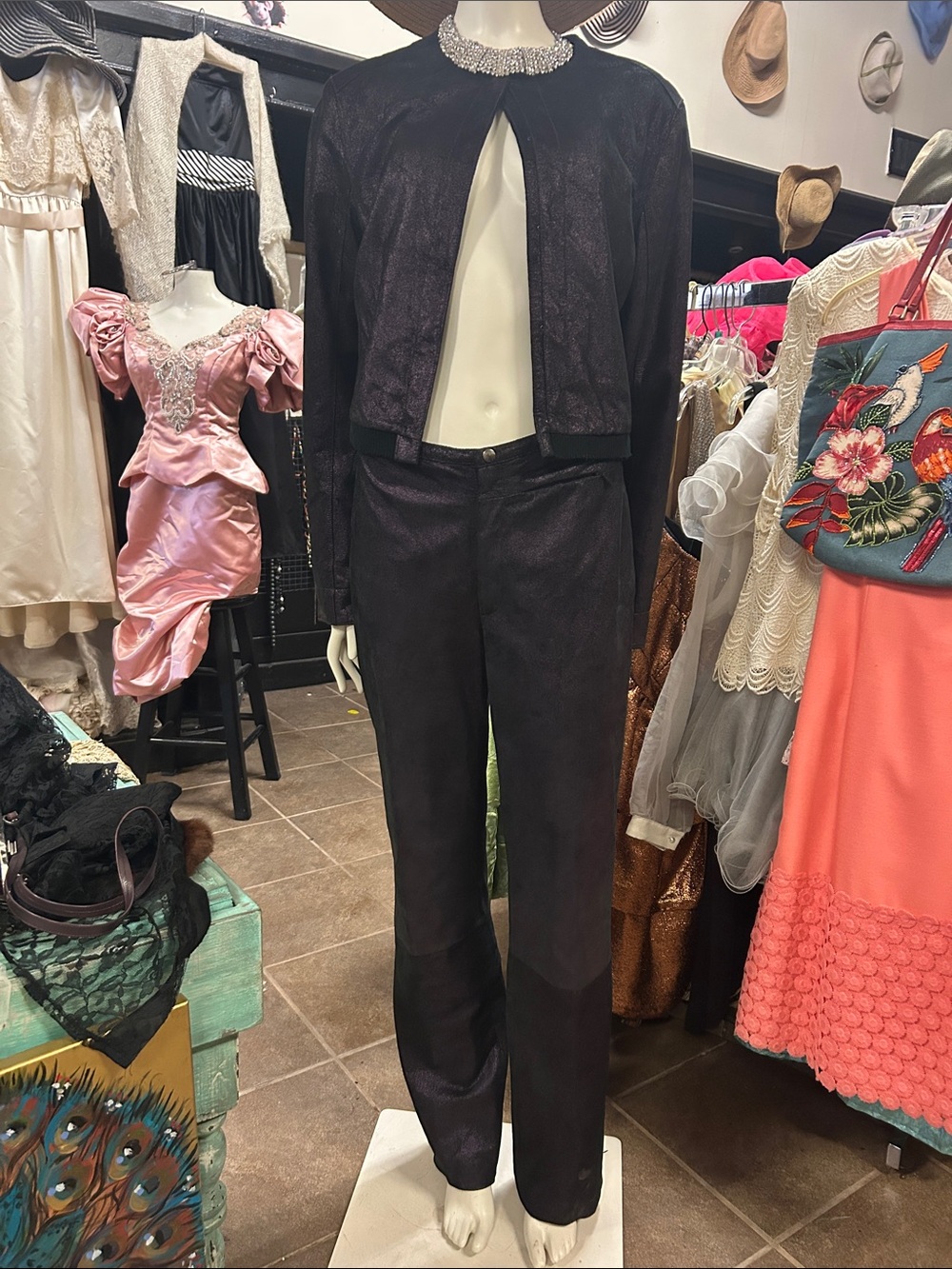 Venus Williams for Wilson Leather Women's Black Two-Piece Evening Pant Set